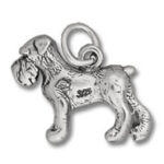 Silver dog charm pendant