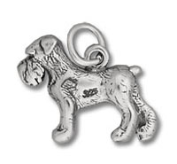 Silver dog charm pendant