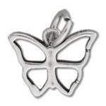 Silver butterfly pendant charm