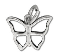 Silver butterfly pendant charm