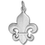 Silver fleur-de-lis pendant charm