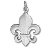 Silver fleur-de-lis pendant charm