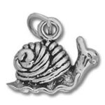 silver snail charm pendant