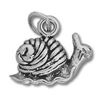 silver snail charm pendant