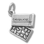 Silver chocolate bar charm pendant