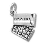 Silver chocolate bar charm pendant
