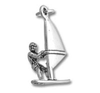 Silver windsurfer charm pendant