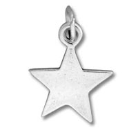 silver star pendant charm