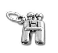 Small silver binoculars charm pendant