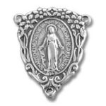 Triangular ornate Miraculous Virgin Mary medal