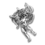 Silver cherub pendant with bow and arrow