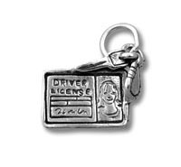 Driver's license charm keychain