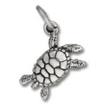 Silver turtle charm pendant
