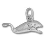 Small silver whale charm pendant