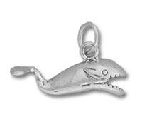 Small silver whale charm pendant
