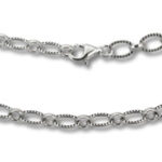 Silver oval link chain necklace with lobster clasp