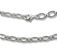 Silver oval link chain necklace with lobster clasp