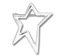 silver hollow star-shaped ornament