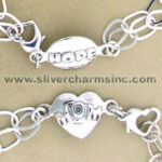 Silver bracelet with HOPE and LOVE charms
