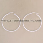 Pair of silver hoop earrings
