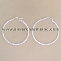 Pair of silver hoop earrings