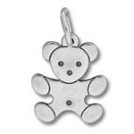 Silver teddy bear charm pendant