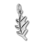 Silver oak leaf pendant charm