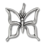Silver butterfly pendant charm
