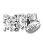 Silver 'Football Mom' charm with football
