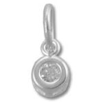 silver bezel-set diamond pendant