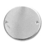 Blank round metal tag with two holes