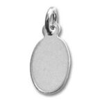 Blank oval silver pendant charm