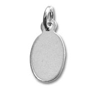 Blank oval silver pendant charm