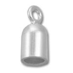 Silver cord end cap with loop