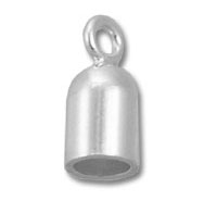 Silver cord end cap with loop