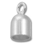 Silver cord end cap with loop