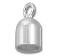 Silver cord end cap with loop