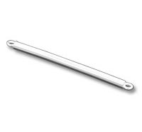 Flat metal connector bar with two holes