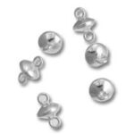 Silver jewelry bead tips with loops