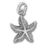 Textured silver starfish charm pendant