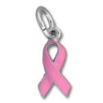 Pink ribbon breast cancer awareness charm