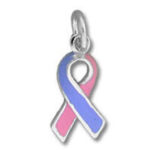 Pink and blue awareness ribbon charm