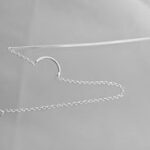 Minimal silver necklace with semicircle pendant