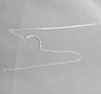 Minimal silver necklace with semicircle pendant