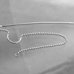 Silver threader earring with beaded chain