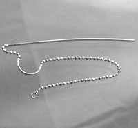 Silver threader earring with beaded chain
