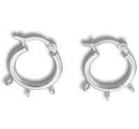 Pair of silver hoop earrings with spikes