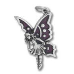 Silver and purple fairy pendant charm