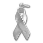 silver awareness ribbon charm pendant