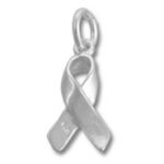 silver ribbon charm pendant